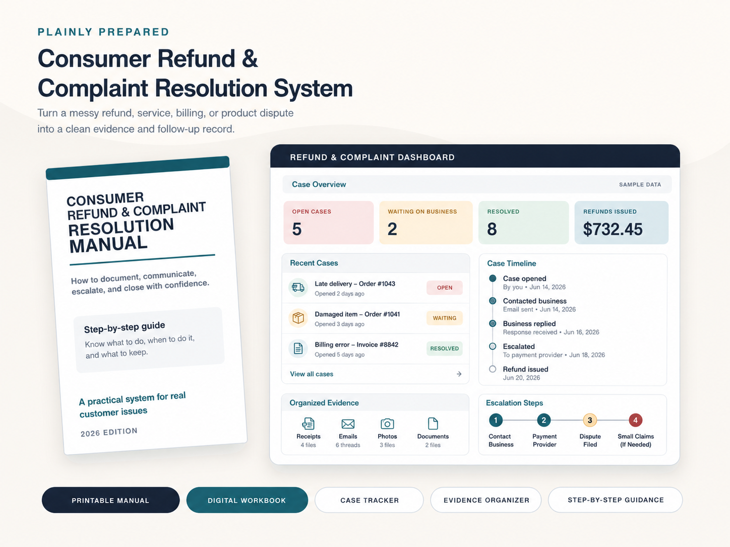 Consumer Refund and Complaint Resolution System manual and digital dashboard